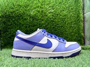 Nike Dunk Low DZ4456-100 Athletic Shoes Boys 6 Purple Leather Walking Cushioned